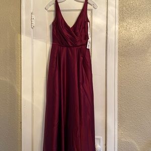 David’s Bridal Long Satin Tank Ball Gown